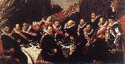 HALS, Frans Banquet of the Officers of the St George Civic Guard (detail) af France oil painting reproduction